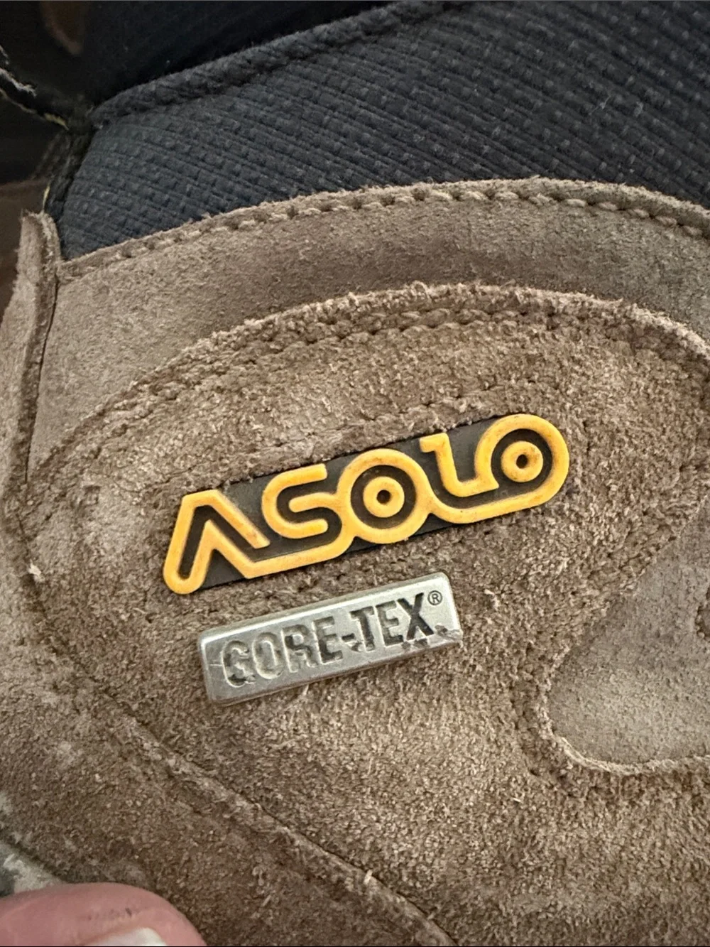Asolo Taupe Suede Hiking Boots with Black Trim